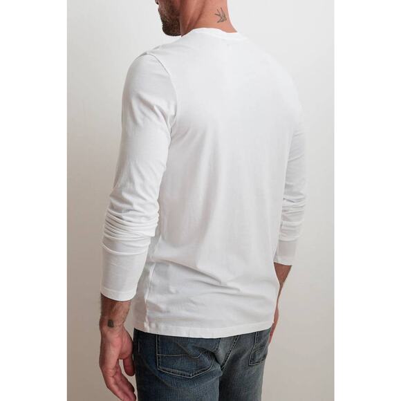 Velvet by Graham & Spencer Mens Skeeter LS Tee Shirt in White M - Picture 3 of 4